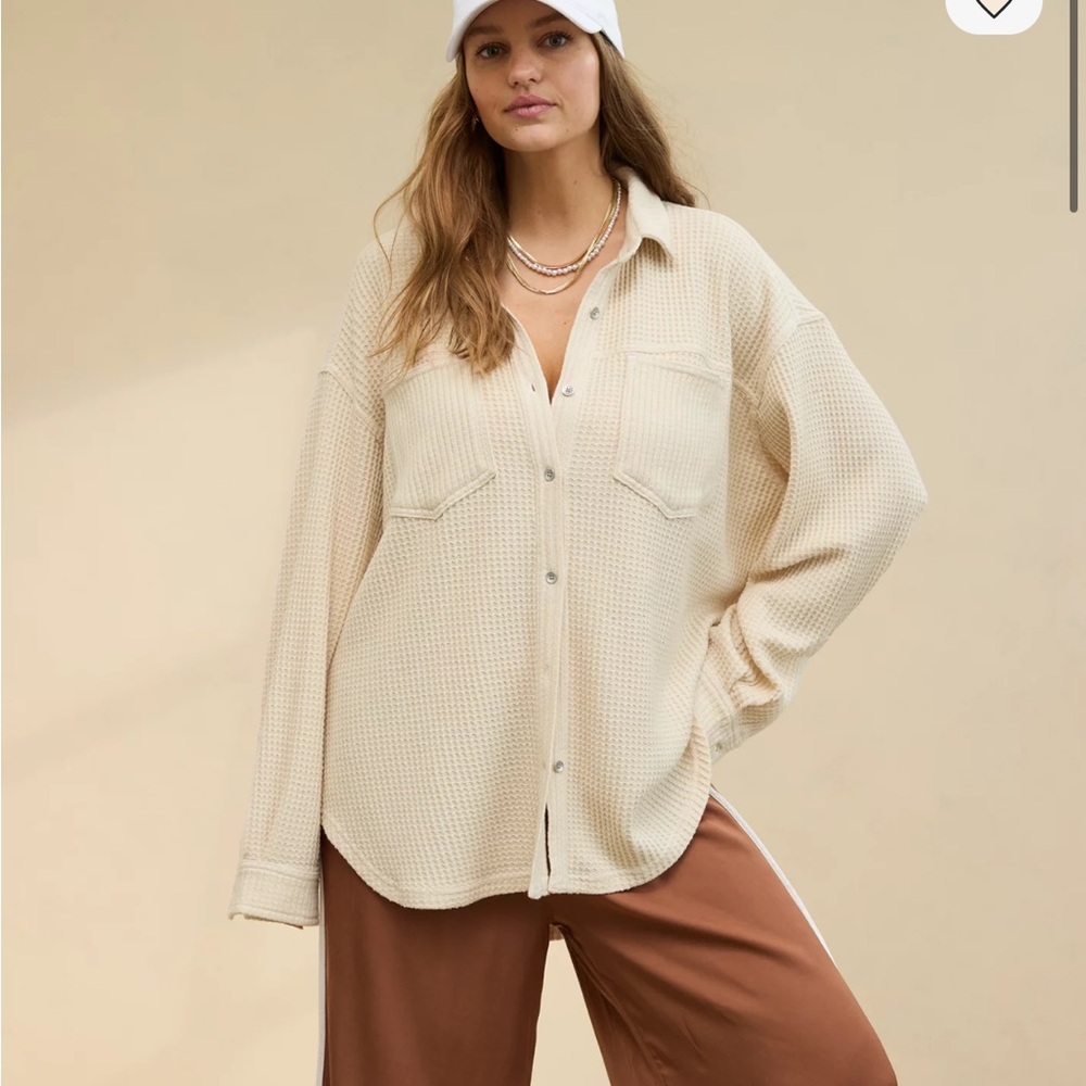 Aerie Anytime Fave Waffle Shirt - Picture 2 of 7